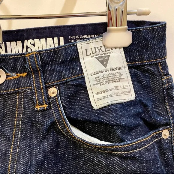 Luker by Neighborhood CMSS Common Sense 2011 Raw Dark Blue Denim Mens Size Small